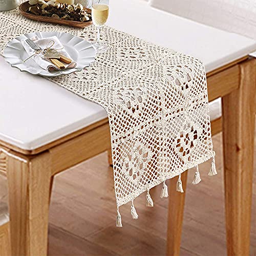 Chemin de table macramé beige : masquez les imperfections avec style et charme - 7
