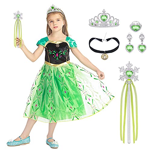 Uraqt Girls Princess Dress Snow Party Cosplay Fancy Dress Princess Costume Dress For Little Girls With Wand Crown Tiara #TOP7
