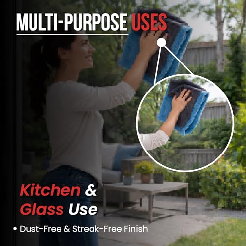 Image of Autofy Puretwist 1200 GSM Microfiber Cloth for Car & Bike, Double Sided Twisted Loop Drying Towel, Edgeless Plush Pile, Ultra Absorbent Lint Free Detailing Cloth, 40x60cm
