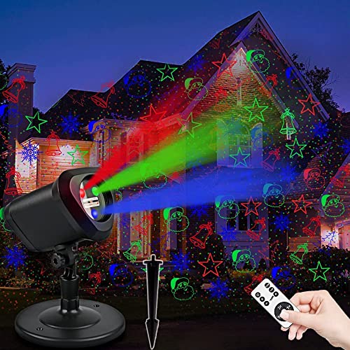 Christmas Projector Lights Outdoor Indoor, 3 Color Red & Green & Blue, RGB Christmas Laser Lights Waterproof with Remote Control for Holiday Party Yard Patio Christmas Decoration Christmas Projector Lights Outdoor Indoor, 3 Color Red & Green & Blue, RGB Christmas Laser Lights Waterproof with Remote Control for Holiday Party Yard Patio Christmas Decoration