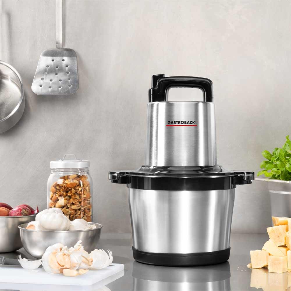 GASTROBACK #40966 Tritatutto Multifunzione Professionale 5 Lt Argento Nero