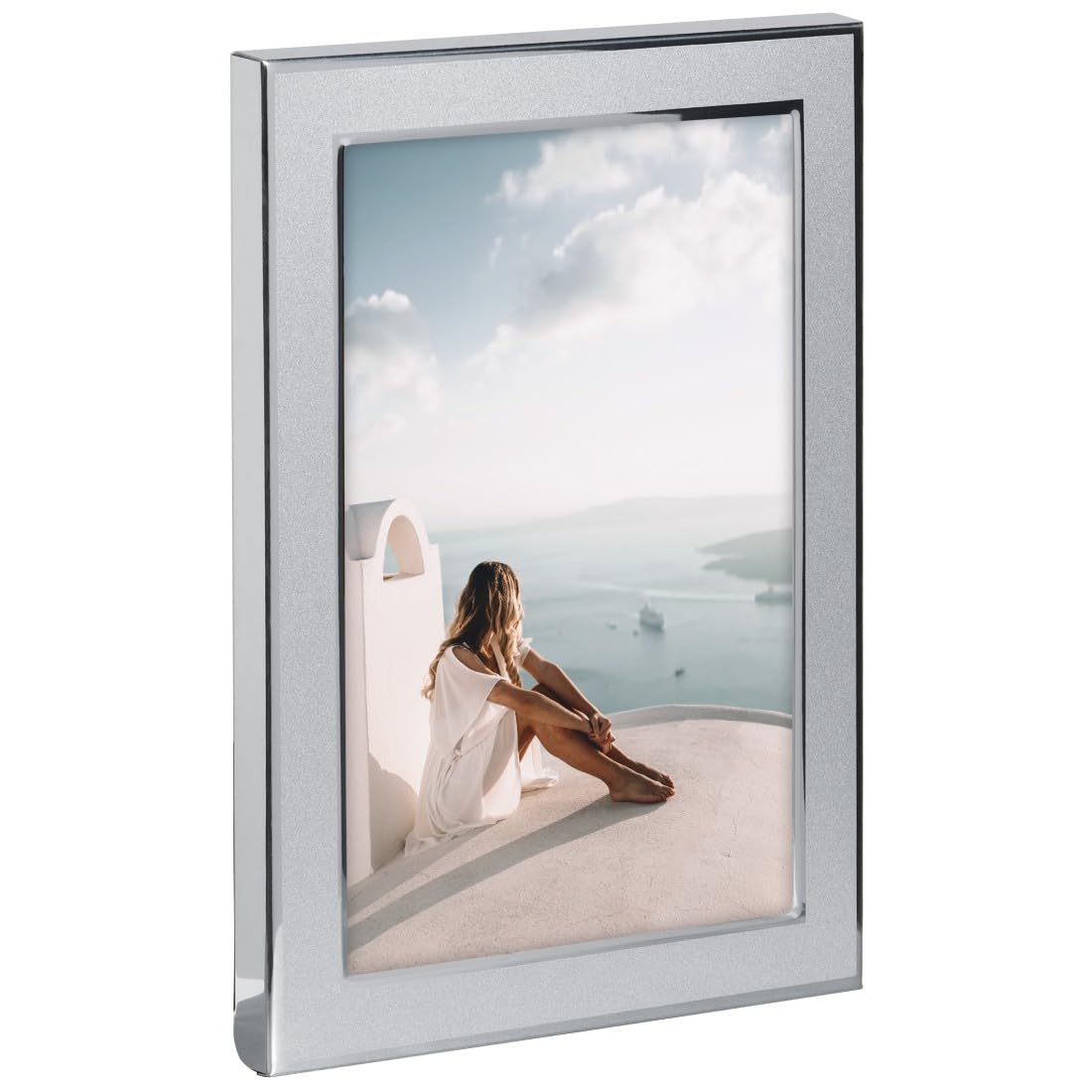 Hama Cornice Amazing Flint In Metallo Nero - 10x15 Cm, Formato Verticale Con Vetro E Supporto - Design Industriale Geometrico Per Foto, Regalo, Scrivania, Soggiorno