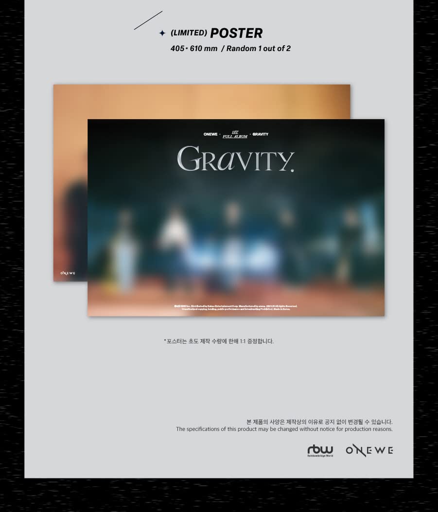 ONEWE - 1ST ENGLISH FULL ALBUM [GRAVITY] (CD Only, No Poster)