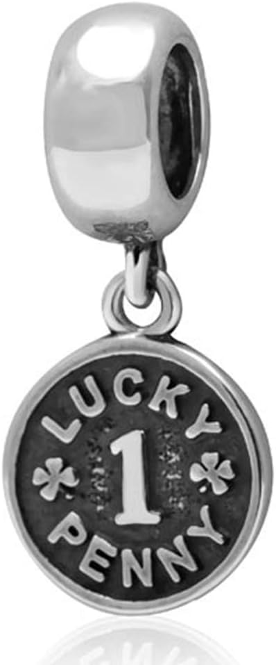 925 Sterling Silver Lucky Penny Charm Coin Charm Money Charm Anniversary Charm Birthday Charm for Pandora Charms Bracelet