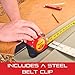 Starrett Exact Retractable Imperial/Metric Pocket Tape Measure with Nylon Coating, Self Adjusting End Hook, and Steel Belt Clip - 1/2