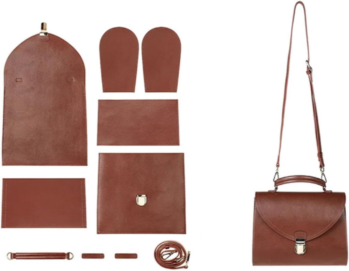 POPSEWING Leather Vintage Top Handle Crossbody Bag DIY Kit, DIY Leather Bag Kit, Shoulder Bags with Sewing Kits, Handmade Bags Kits for Mom Girlfriend Birthday Gift