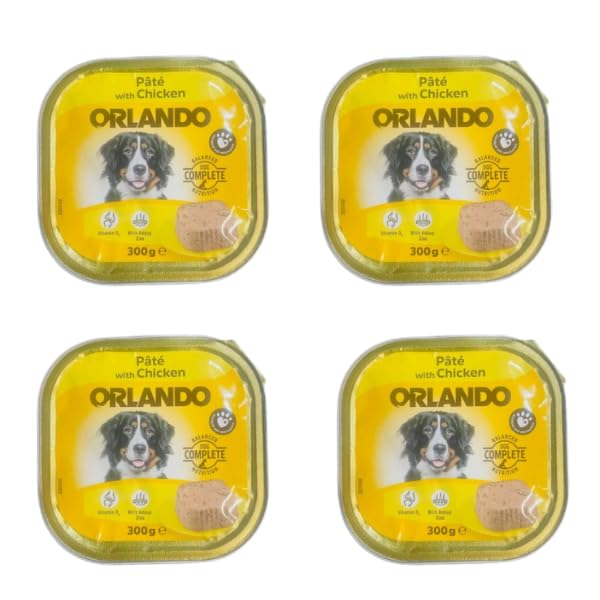 Ark Future Orlando Pâté with Chicken or Beef (Pack of 4 x 300g) | Complete Balanced Wet Dog Food with Vitamin D₃ & Zinc | Nutritious Meal for Adult Dogs – Healthy Skin, Bones & Coat (Chicken)