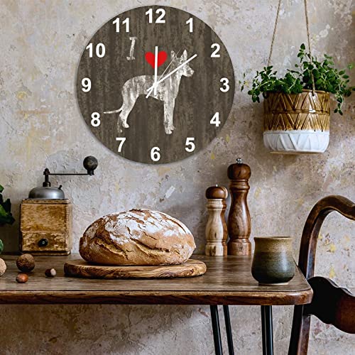 Horloge murale Chien Mexican rétro rustique de 38cm à pile