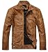 WULFUL Men's Vintage Stand Collar Leather Jacket Motorcycle PU Jacket and Coat