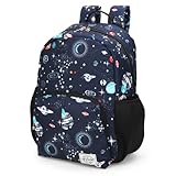 yodo Little Kids School Bag Pre-K Toddler Backpack - Name Tag and Chest Strap,Space