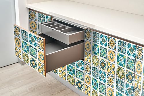 Papel pintado para cocina y dormitorio autoadhesivo mate estilo patchwork para armarios 5