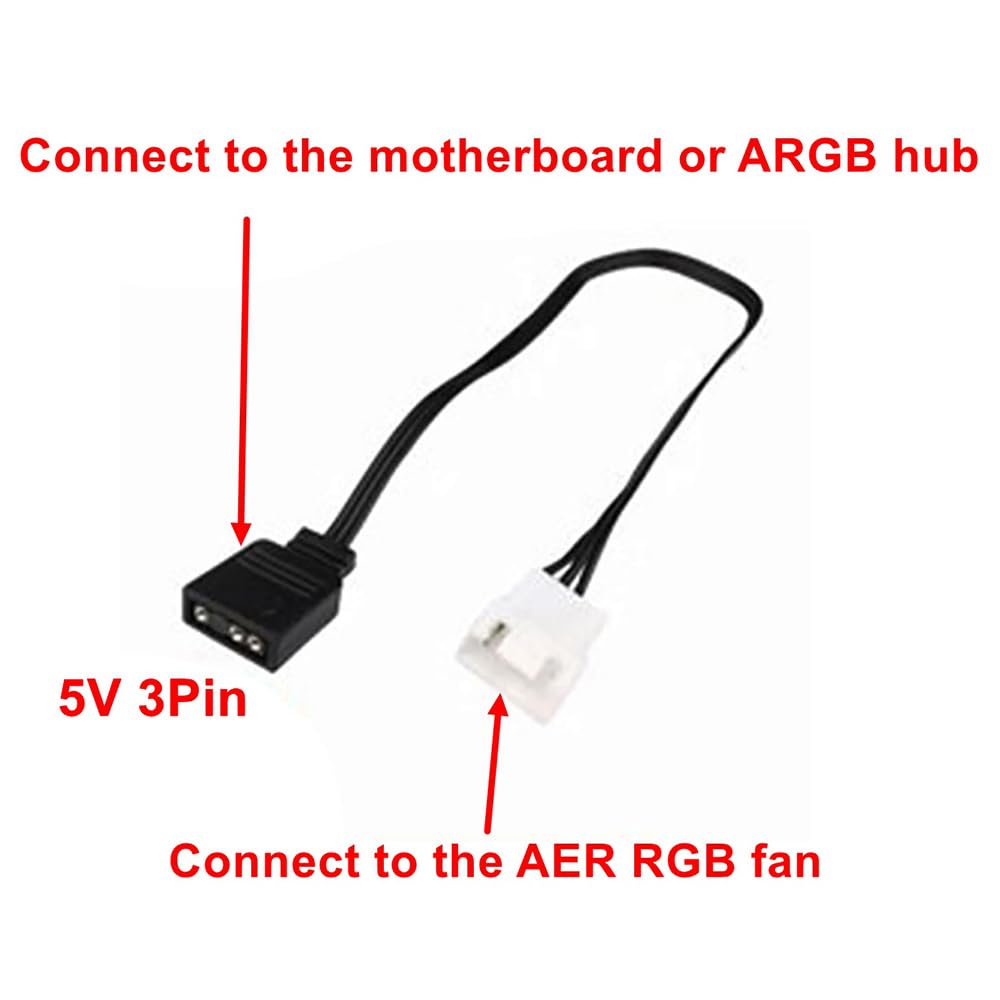 2 Cavi Prolunga ARGB 3 Pin 5V 1 Metro - Femmina A Femmina Per PC Ventole LED - Sourcing Map