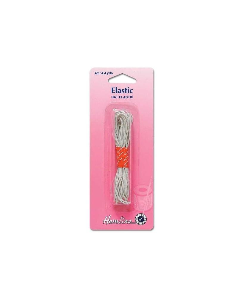 Hemline White Hat Elastic, 4Mx1.3mm