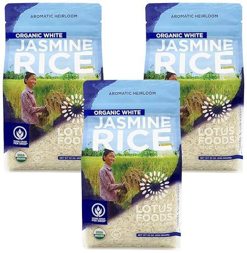 Image of LOTUS FOODS Organic White Jasmine Rice, 30 OZ (Pack of 3)