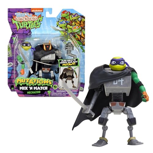 Turtles - Mechazoid Mix and Match Tortues Ninja 12 cm, Figuras coleccionables, Personaje Villain articulado y Accesorios de la Serie Tales of The TMNT, para niños a Partir de 4 años