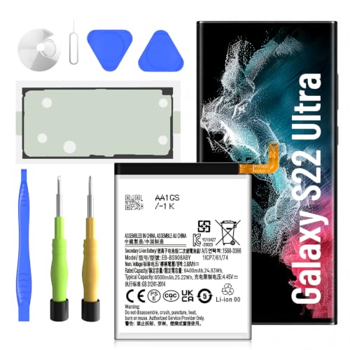 SHENMZ 6500mAh EB-BS908ABY Battery for Galaxy S22 Ultra + Tools
