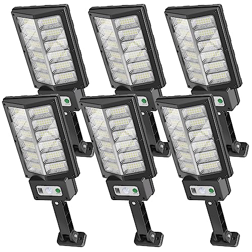 WYWNA Solar Lights Outdoor, 10000LM 144 LEDs Solar Powered Motion Sensor Light, Security Waterproof Solar Flood Light for Yard, Fence, Garden, Patio, Front Door, Path (6Pack)