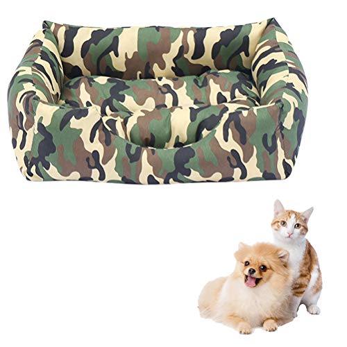 Camuflagem Impresso Cama para Cachorro Inverno Quente Gatos Casas Animais de Estimação ( Verde )- Ta