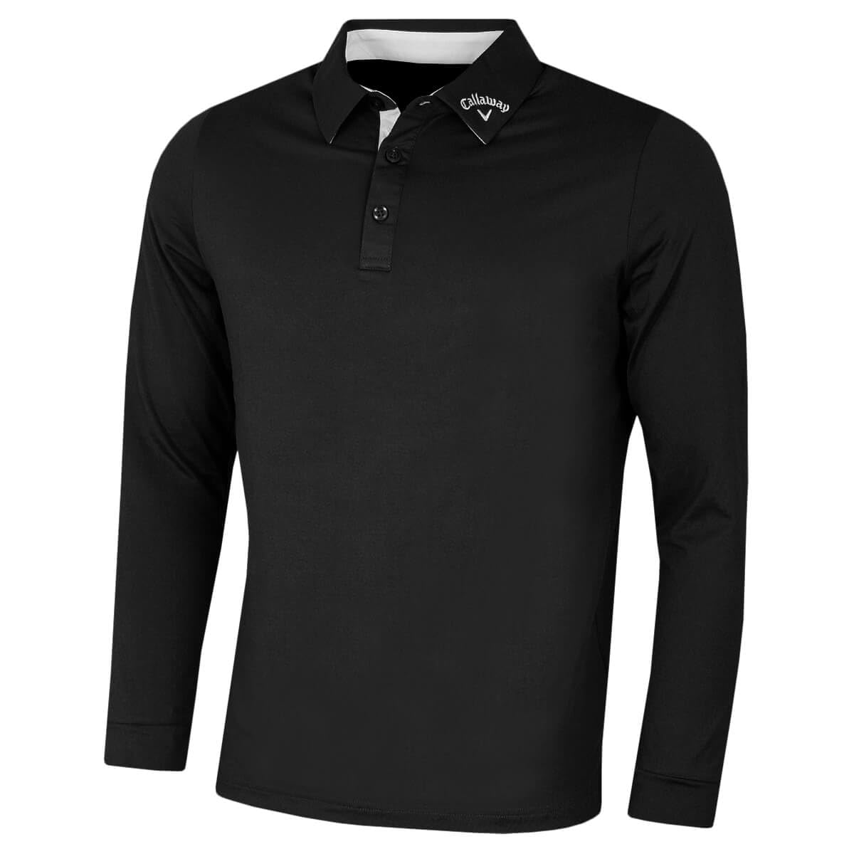 Callaway Golf Mens Long Sleeve Polo Shirt - Caviar - XXL
