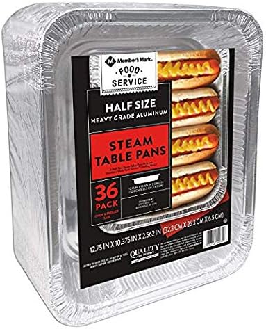 Stacked Member's Mark Half-Size Aluminum Steam Table Pans