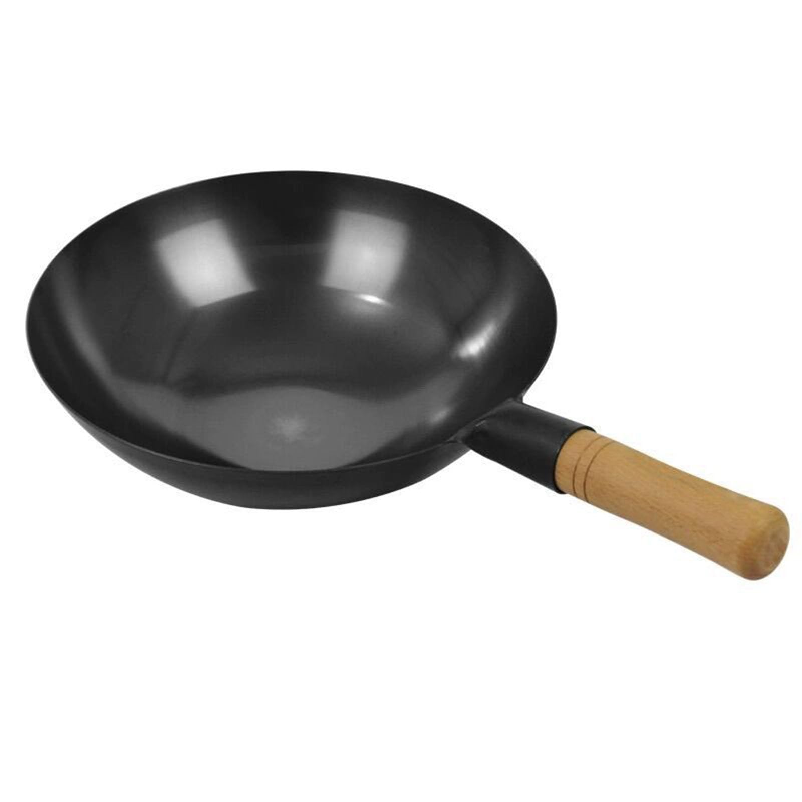 Fyearfly Wok antiadherente de 38 cm, sin químicos, sartén de hierro martillado a mano
