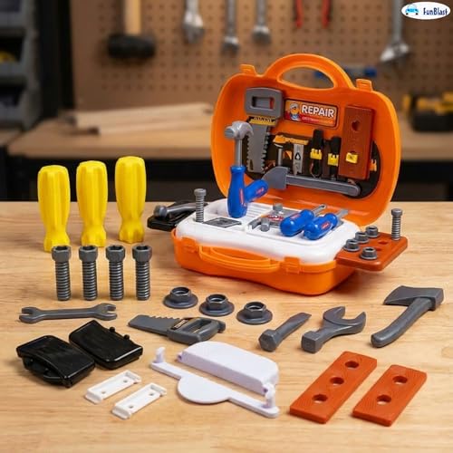 Image of FunBlast Tool Kit Set Toy for Kids, Set of 29 Pcs; Little Engineer Tool Kit Toys, Pretend Play Toys for Boys, Role Play Toys for Toddlers, Learning Toy for Boys, Children (29 Pcs; Multicolor)