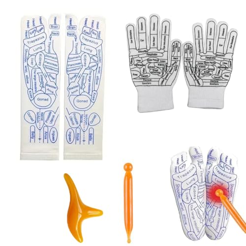 Uskerb 2Pairs Reflexology Socks with Massage Tool Acupressure Reflexology Foot Massage Socks for Pain Relief and Improved Circulation One Size Fits All