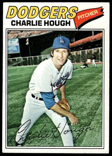 1977 Topps #298 Charlie Hough Los Angeles Dodgers (Baseball Card) EX Dodgers