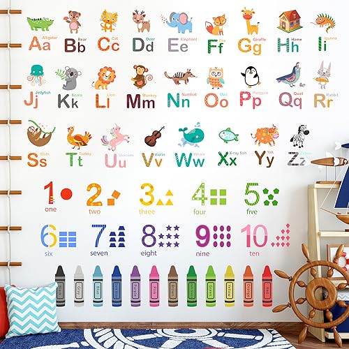 Vinilos Decorativos Animales 3D ABC y Números para Niños miniatura 1