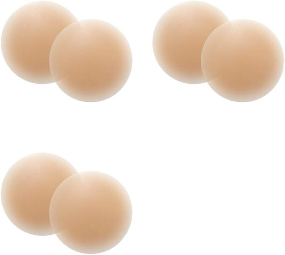 Shopolica Women's Silk Cotton Silicone Adhesive Nipple Covers Gel Petals Pasties Bra Pad, 32(Nipple-pads-3, Transparent) - Pack of 3