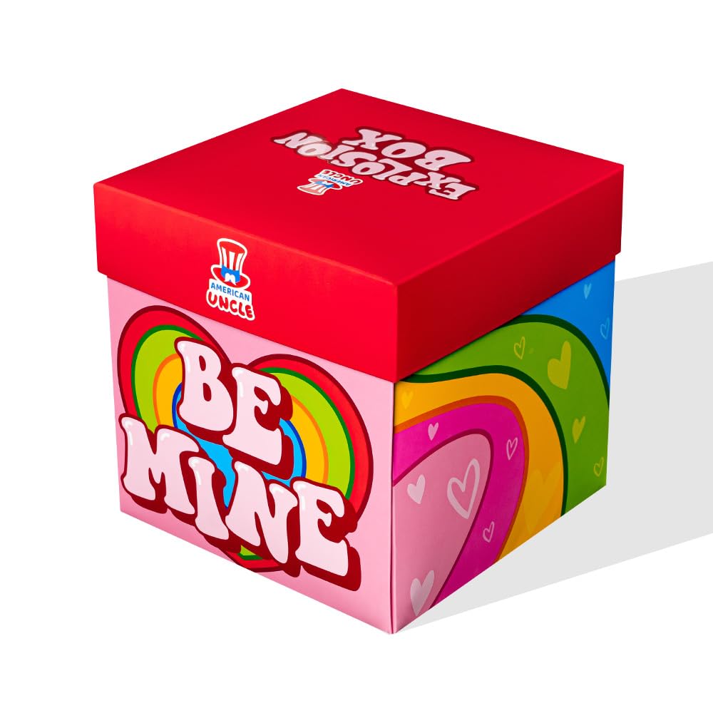 American Uncle Explosion box - Idea Regalo san valentino per lui o per lei, fidanzato o fidanzata, regalo anniversario - box snack internazionali da 15 prodotti