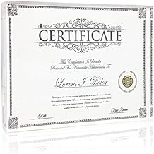 Isaac Jacobs 8.5 x 11 Document Super Thick [36MM Thickness] Clear Acrylic Magnetic Block Picture Frame, Double-Sided, Frameless, Freestanding, Desktop, Made for Certificates & Diplomas 8.5x11