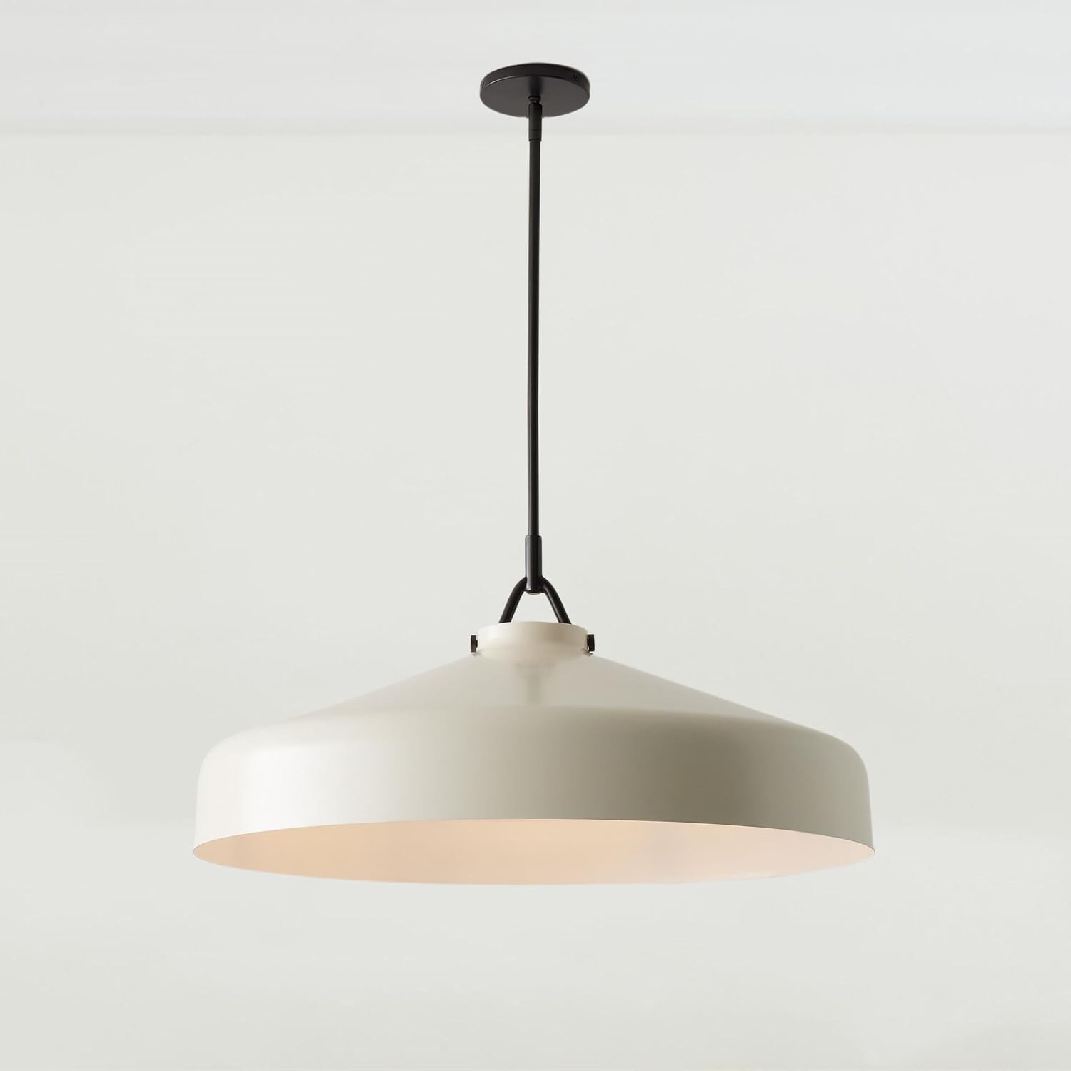 modern metal umbrella shaped pendant light 28",versatile lighting,ceiling lights in dining room,living room,island kitchen lights (bronze pole-ivory) 28" ivory