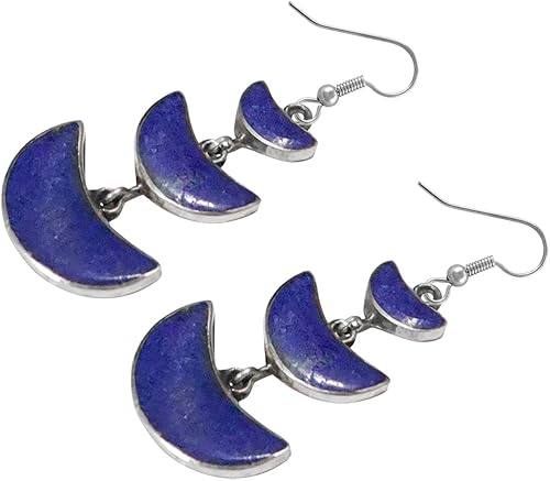 Miniatura 4 de Handmade Drop Dangle Earrings, Gemstone Inlay Earring for Women, Boho Jewelry, Fashion Earrings for Gifts, Silver Plated Earrings