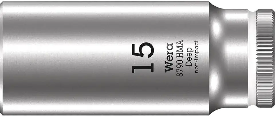 WERA 8790 HMA 1/4-inch Deep Socket, 15 mm x 50 mm Size