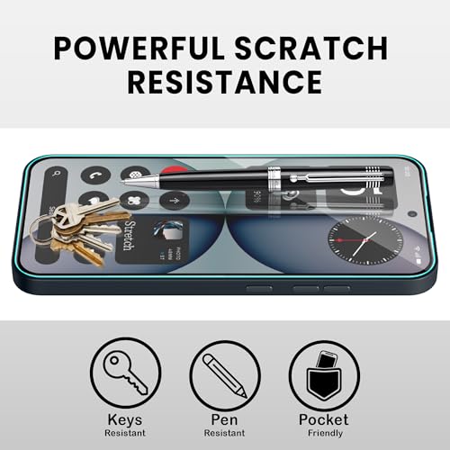 Image of FIRST MART Tempered Glass Screen Protector for Nothing Phone 4A - Full-Glue Screen Guard, 3D Edge to Edge, HD Clear, Bubble-Free, Case-Friendly, Black, Pack of 2