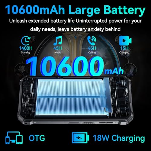 OUKITEL WP36 Outdoor Handy - 10600mAh 128dB Lautsprecher Outdoor Smartphone Ohne Vertrag Android...