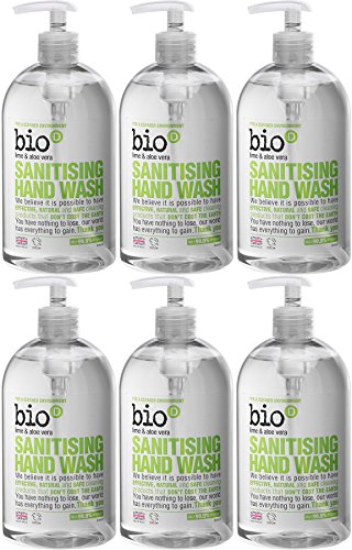 Image of (6 PACK) - Bio-D - Sanitising Hand Wash Lime/Aloe | 500ml | 6 PACK BUNDLE