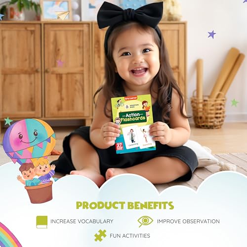 Image of SPARTAN KIDS Action Flash Cards for Kids | 27 Early Learning Flash Cards Easy & Fun Way of Learning 1 Year to 6 Years Baby
