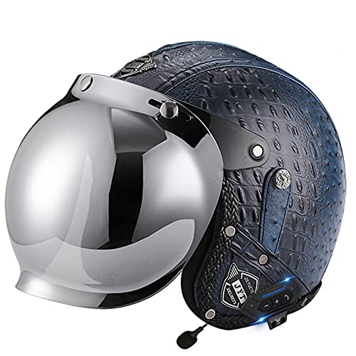Casque Moto Jet Bluetooth,Casque Scooter Ouvert Homme Femme Dot/ECE Homologué Crash 3/4 Half Casque Open Face Moto Casque Cover