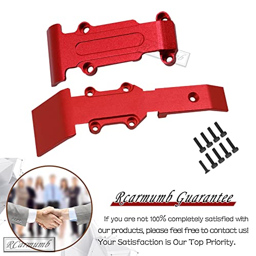Rcarmumb Front Rear Skid Plate Upgrades Parts for 1/16 E-REVO 71076-3,Mini Slash 70054-1,2PCS Alloy Aluminum Front Skid Plate & Rear Skid Plate Hops Up,Red