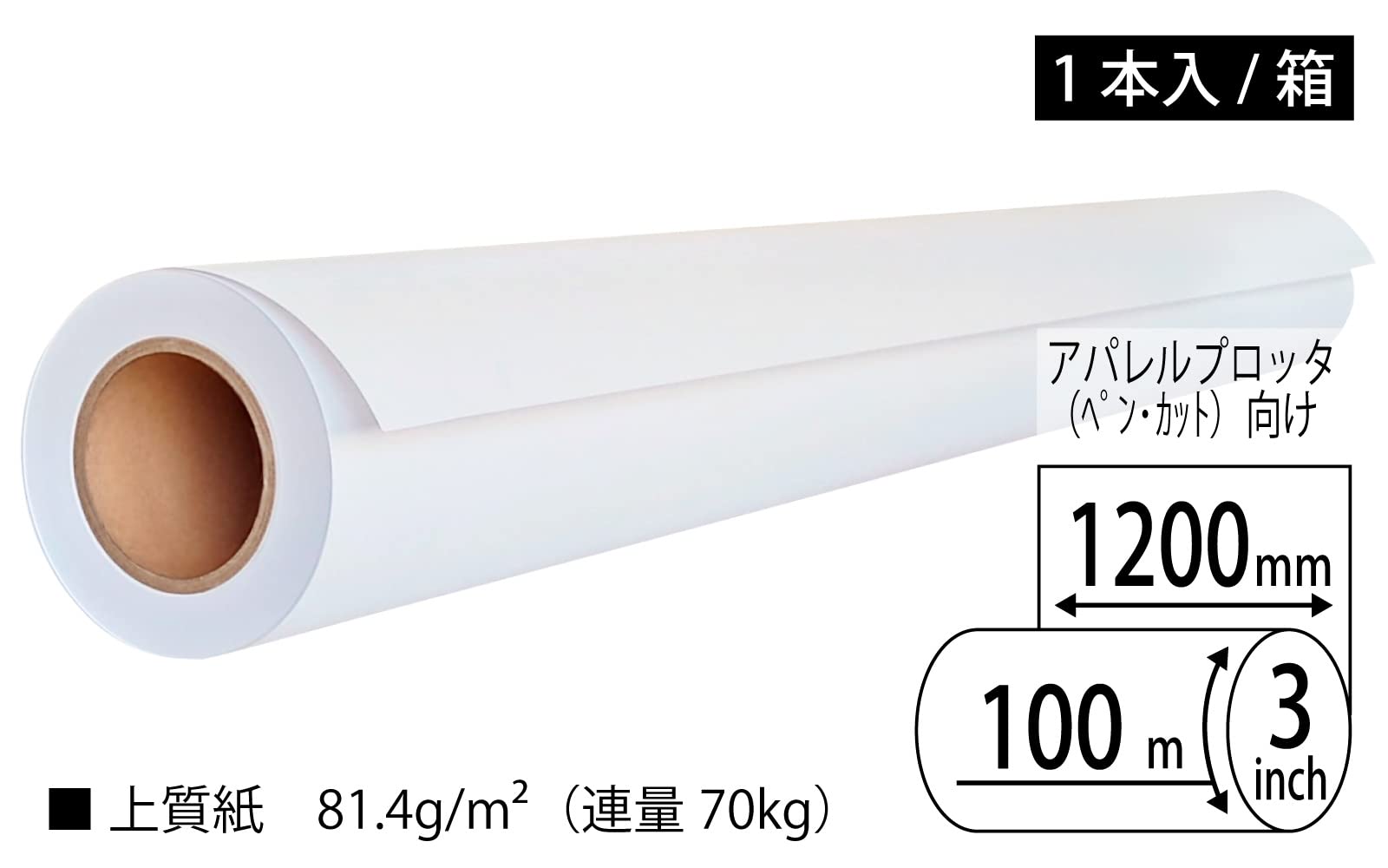 Amazon.co.jp: ハプコ アパレルカッティングプロッター 用紙 1200mm