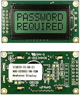 LCD Character Display Modules & Accessories STN - Y/G 2x8 Reflective No Bklght, Pack of 5 (NHD-0208BZ-RN-YBW)