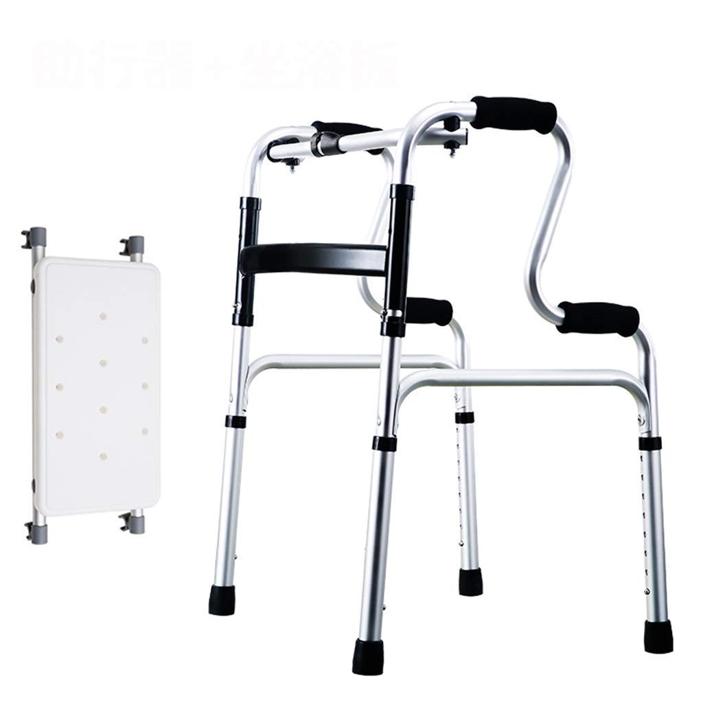 Ausilio per la deambulazione pieghevole per la mobilità con tavola da bagno/Deambulatore in alluminio/Deambulatore leggero assistito da anziani/Deambulatore per allenamento degli arti inferiori