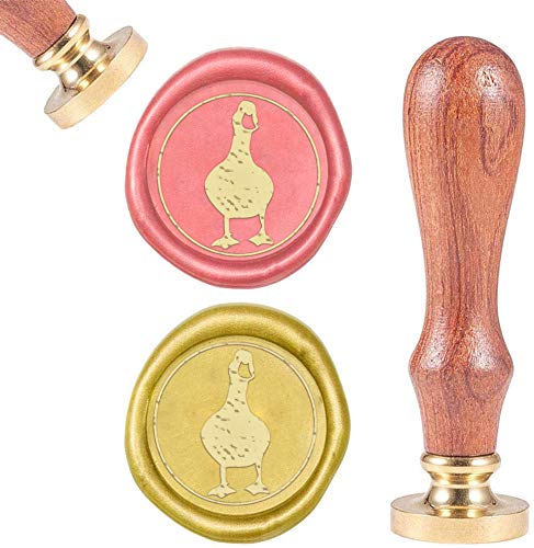 craspire Wax Seal Stamp Duck, Versiegelung Wachs Stempel Tier Retro Holz Stempel Wachs Siegel 25mm Abnehmbare Messing Siegel Holz Griff Für Umschläge Einladungen Hochzeit Verschönerung Dekoration