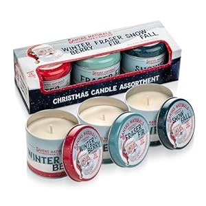 Santa’s Naturals Christmas Candle Set, Holiday Scents, 9 oz (Pack of 3)