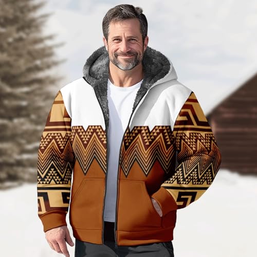 Sudadera con capucha para hombre con forro sherpa premium y cremallera 2
