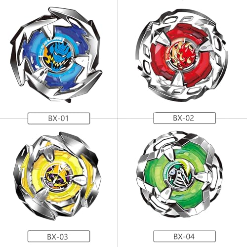 Image of Bestie Toys 4D Metal Fusion Clash of Tornado Speed Top Stadium Battle with 4 Beys&2 Launchers(Multicolor Color Stadium As per Stock) (Stadium with X Series 4top and Launcher)
