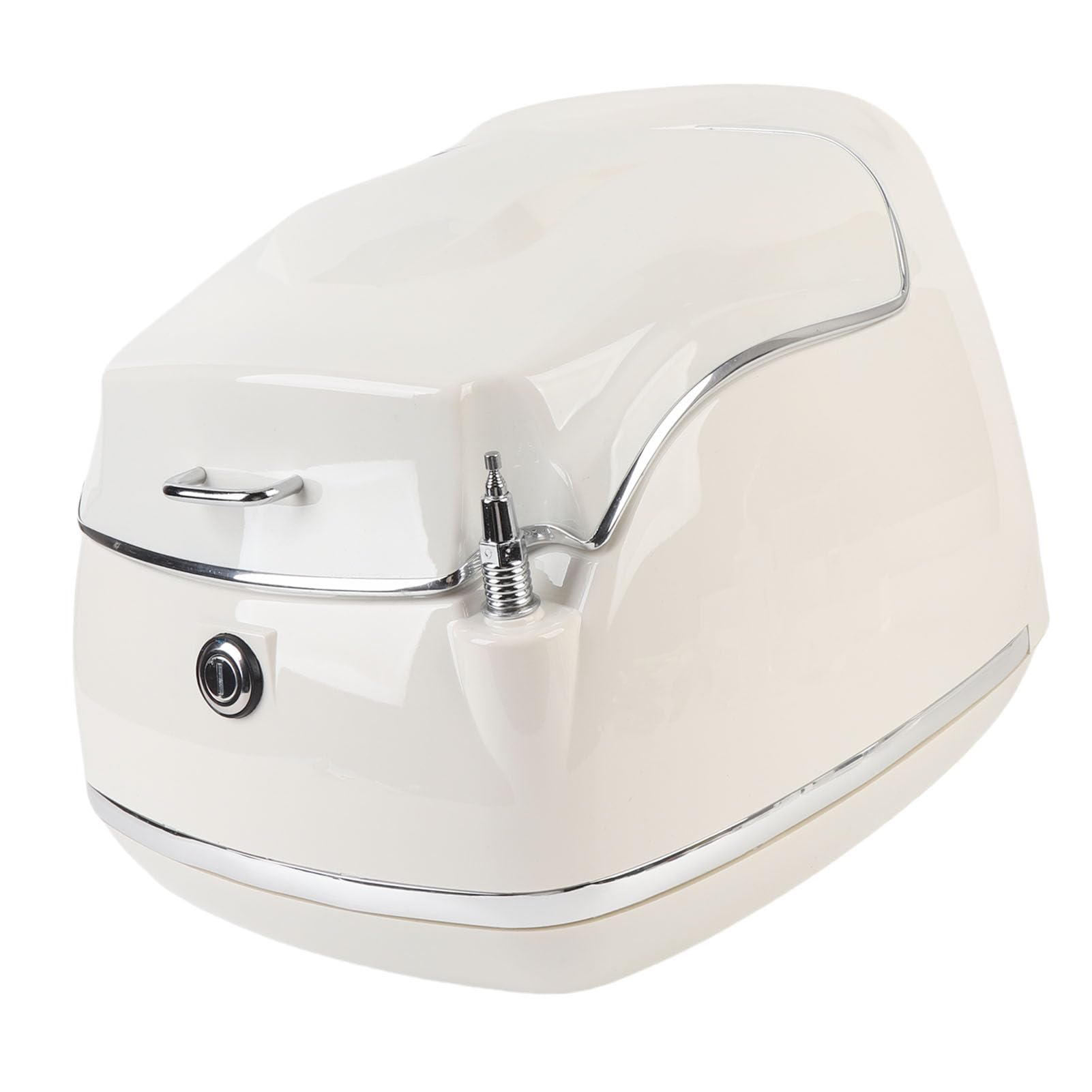 38L Motorrad-Topbox, Wasserdichter Aufbewahrungskoffer für Helme, Universelle Passform, Langlebiges ABS (White)