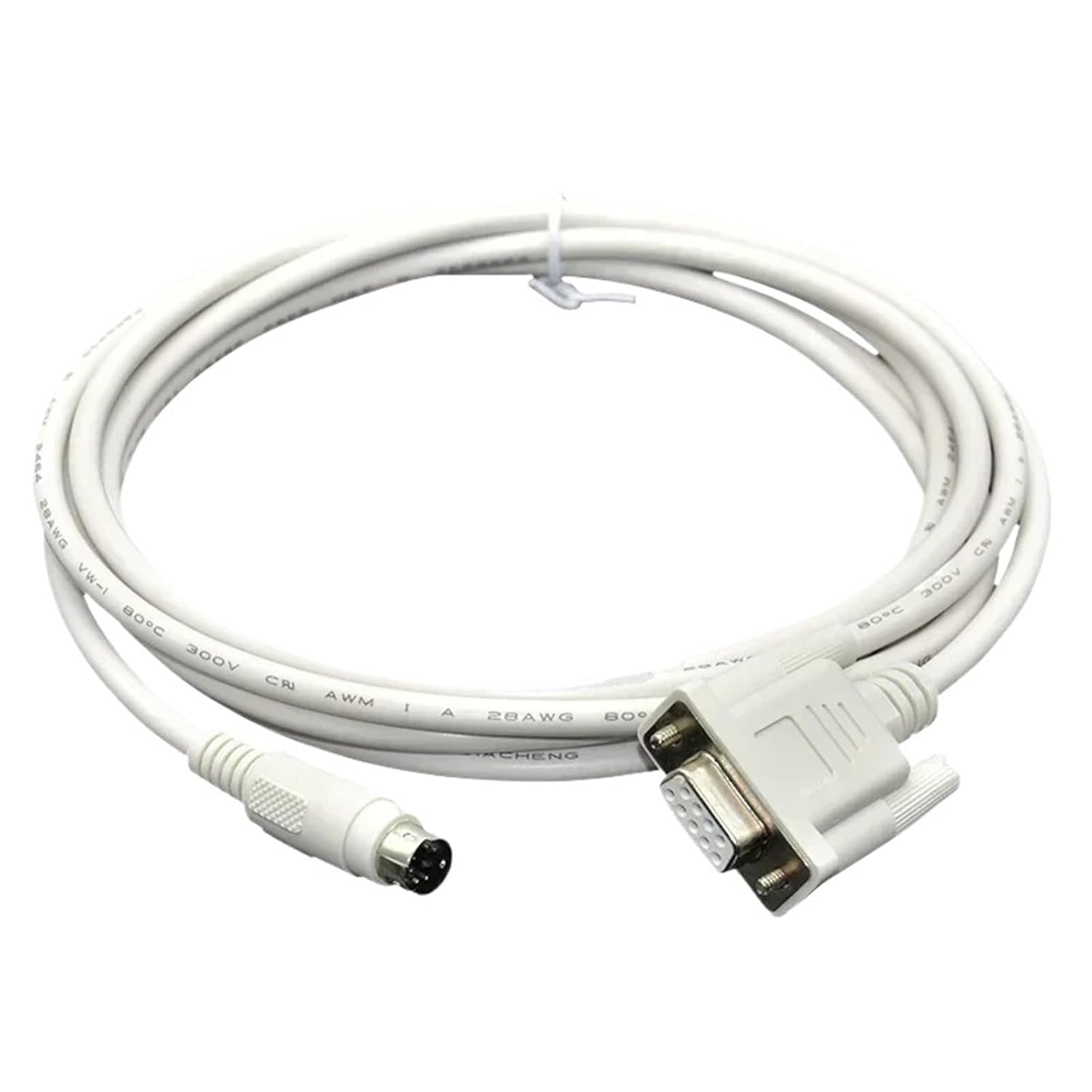 Serial Cable QC30R2 Suitable for Q Series Programming Data Cable DB9 9pin Female Round DB 8 pin(QC30R2 White,3 metre)